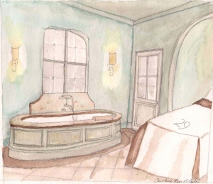 Rendering for in Home Spa Rooms by Lydia Mondavi