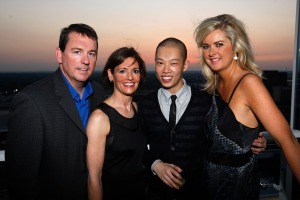 left, Barron Segar, event chair Lila Hertz, guest designer Jason Wu and event chair Sacha Taylor celebrate the 17th year of Fashion Cares